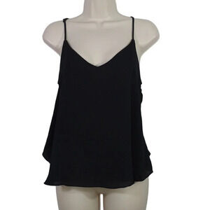 Eight Sixty Black Spaghetti Strap V-Neck Camisole Tank Top Women Size M Sheer